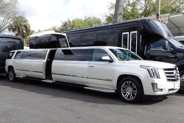 color-changing LED lights on limo