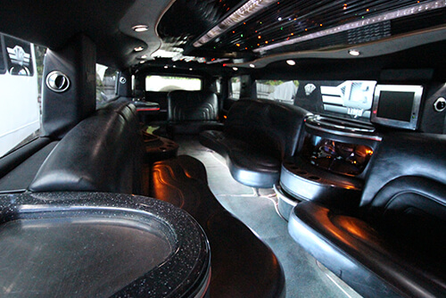 Plush seating on limo