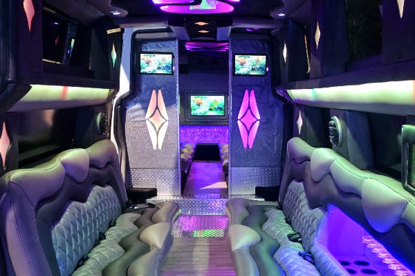 color-changing LED lights on limo