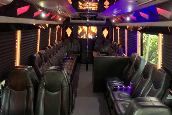 Sound system on limo bus